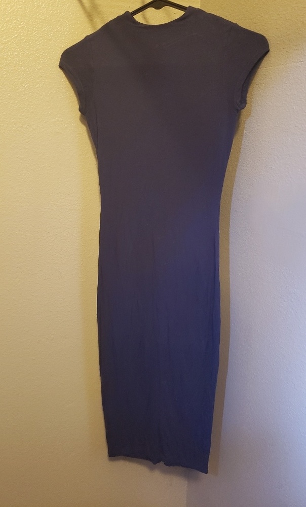 Blue high neck dress